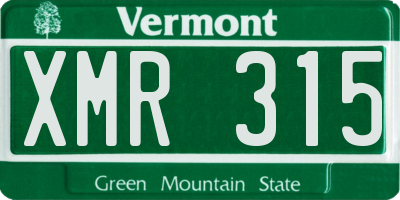VT license plate XMR315