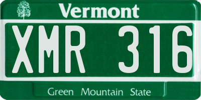 VT license plate XMR316