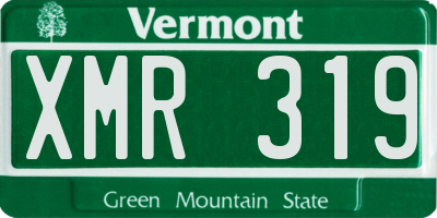 VT license plate XMR319