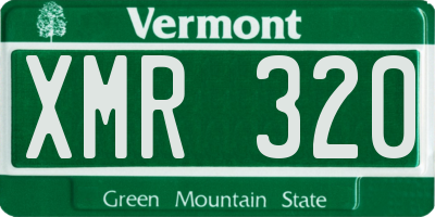 VT license plate XMR320