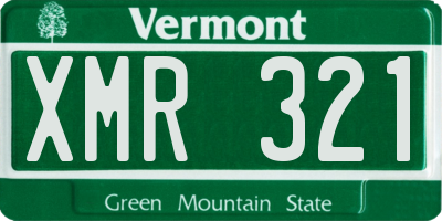 VT license plate XMR321