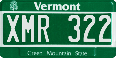 VT license plate XMR322