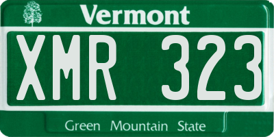 VT license plate XMR323