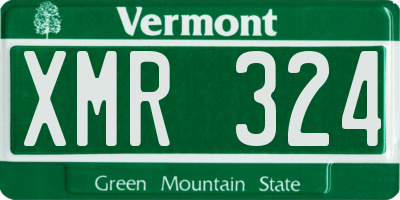 VT license plate XMR324