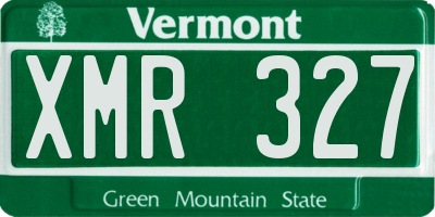 VT license plate XMR327