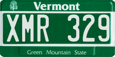 VT license plate XMR329