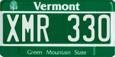 VT license plate XMR330