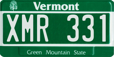 VT license plate XMR331