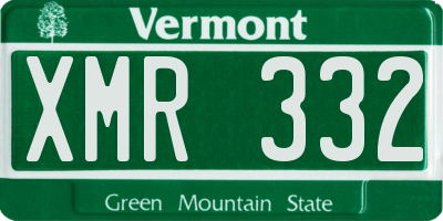 VT license plate XMR332