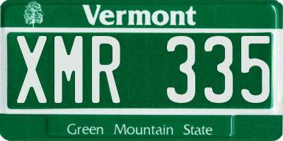 VT license plate XMR335