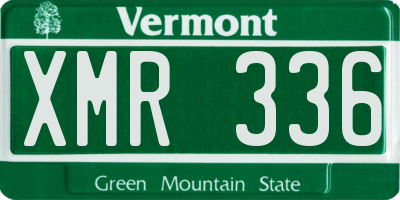 VT license plate XMR336