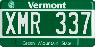 VT license plate XMR337
