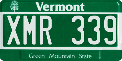 VT license plate XMR339