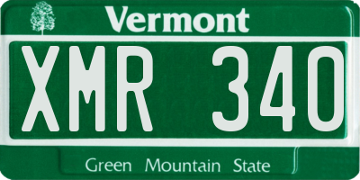 VT license plate XMR340