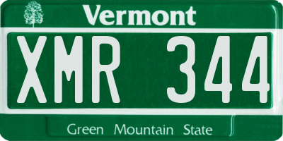 VT license plate XMR344