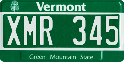 VT license plate XMR345