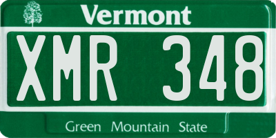 VT license plate XMR348