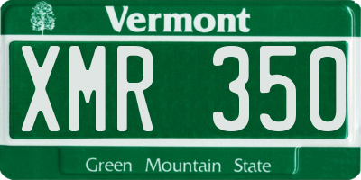 VT license plate XMR350