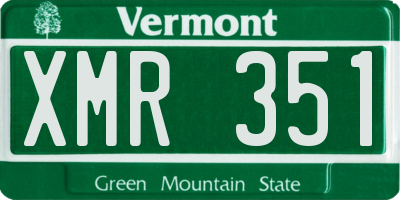 VT license plate XMR351