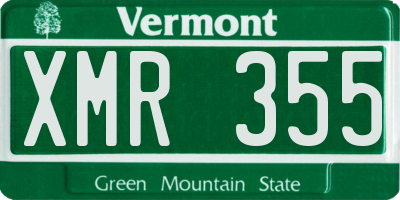 VT license plate XMR355