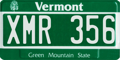 VT license plate XMR356