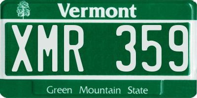 VT license plate XMR359