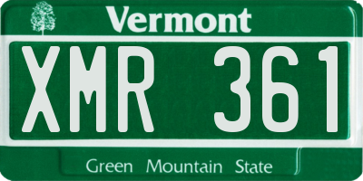 VT license plate XMR361