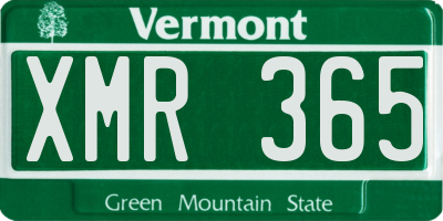 VT license plate XMR365