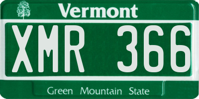 VT license plate XMR366
