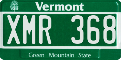 VT license plate XMR368