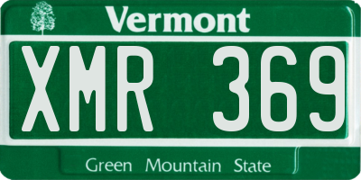 VT license plate XMR369