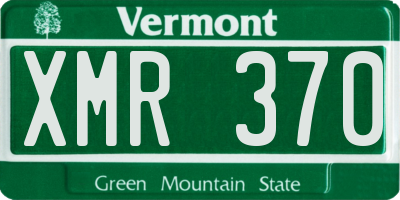 VT license plate XMR370