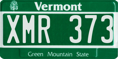 VT license plate XMR373