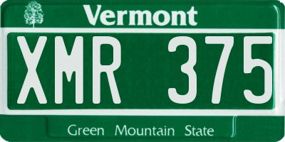 VT license plate XMR375