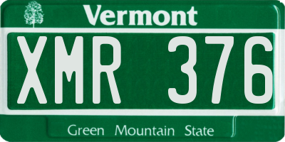 VT license plate XMR376