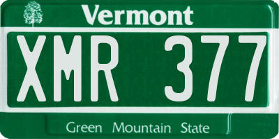 VT license plate XMR377