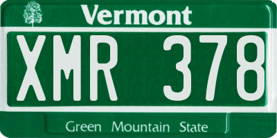 VT license plate XMR378