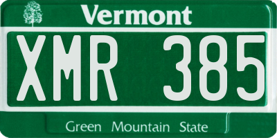 VT license plate XMR385