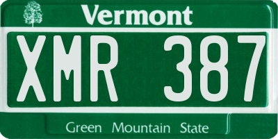 VT license plate XMR387