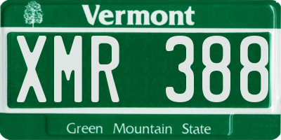 VT license plate XMR388