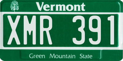 VT license plate XMR391