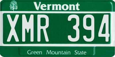 VT license plate XMR394