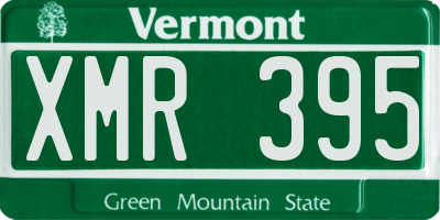 VT license plate XMR395
