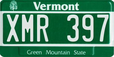 VT license plate XMR397