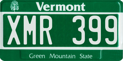 VT license plate XMR399