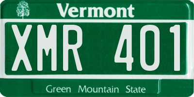 VT license plate XMR401