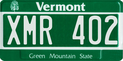 VT license plate XMR402