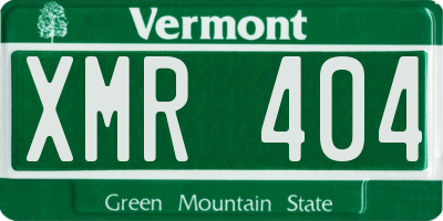 VT license plate XMR404