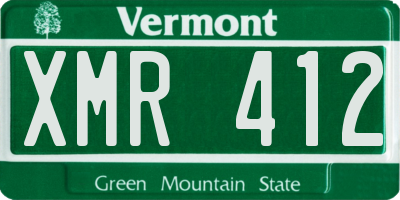 VT license plate XMR412