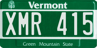 VT license plate XMR415